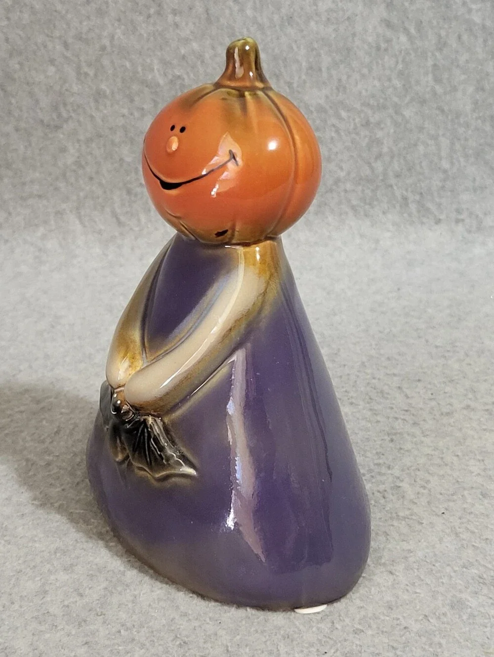 Vtg Tii Collections Halloween Pumpkin Bat Purse Ceramic Figurine Decor Retro MCM